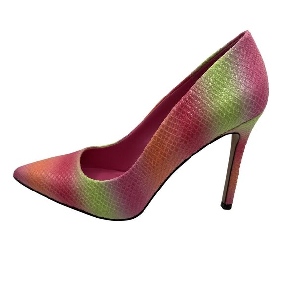Mix No.6 Danyah 8M Rainbow Island Fruits Ombre Stiletto Heels Snake Texture Shoe - Picture 9 of 15